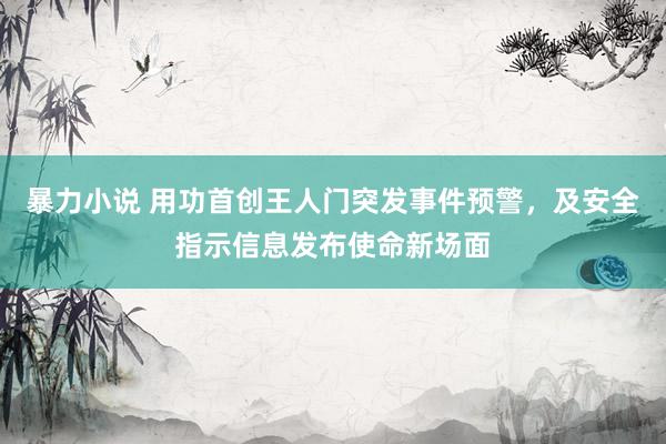 暴力小说 用功首创王人门突发事件预警，及安全指示信息发布使命新场面