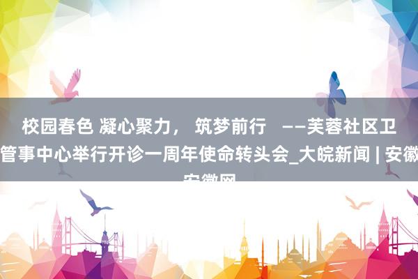 校园春色 凝心聚力， 筑梦前行   ——芙蓉社区卫生管事中心举行开诊一周年使命转头会_大皖新闻 | 安徽网