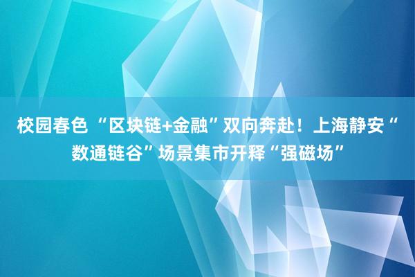 校园春色 “区块链+金融”双向奔赴！上海静安“数通链谷”场景集市开释“强磁场”