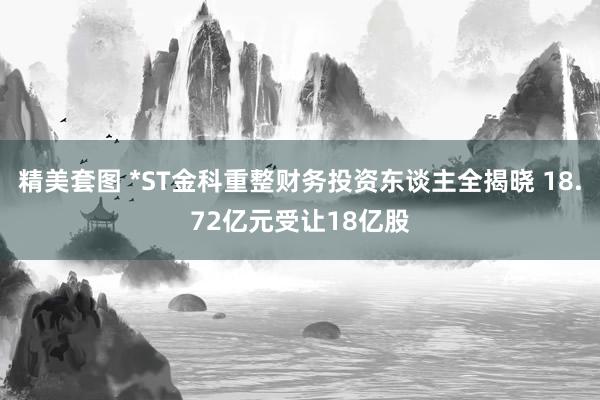 精美套图 *ST金科重整财务投资东谈主全揭晓 18.72亿元受让18亿股