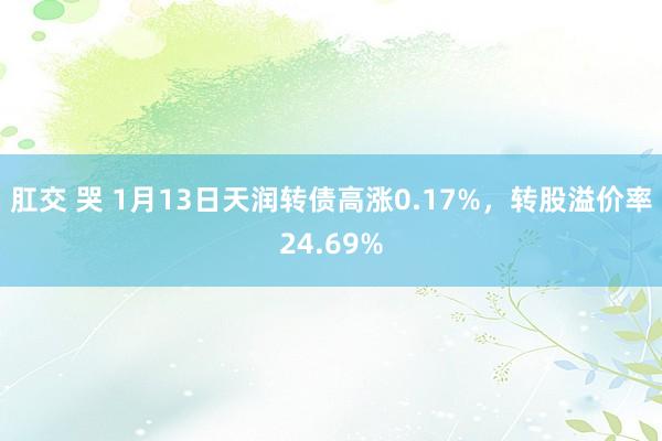 肛交 哭 1月13日天润转债高涨0.17%，转股溢价率24.69%