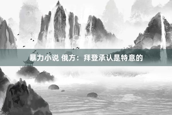 暴力小说 俄方：拜登承认是特意的